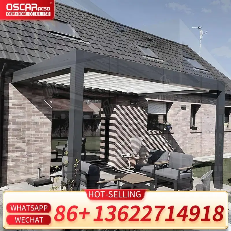 

Outdoor Rainproof Aluminum Kits Awning Customized Factory China Patio Garden Backyard Use Pergola