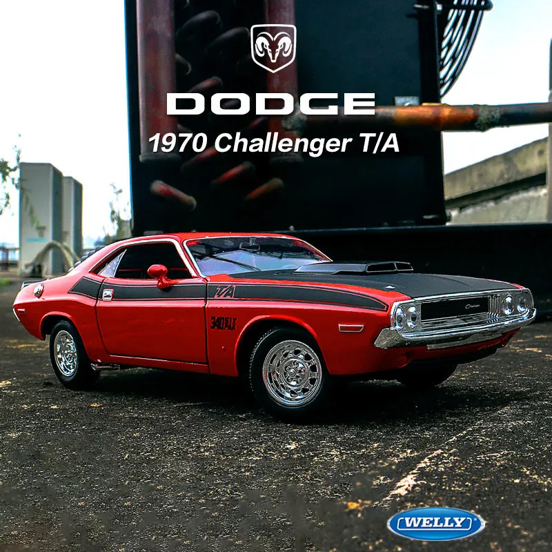 

WELLY 1:24 Dodge Challenger T/A 1970 Muscle Car Alloy Car Model Diecasts & Toy Vehicles Toy Cars Kid Toys For Children Gifts