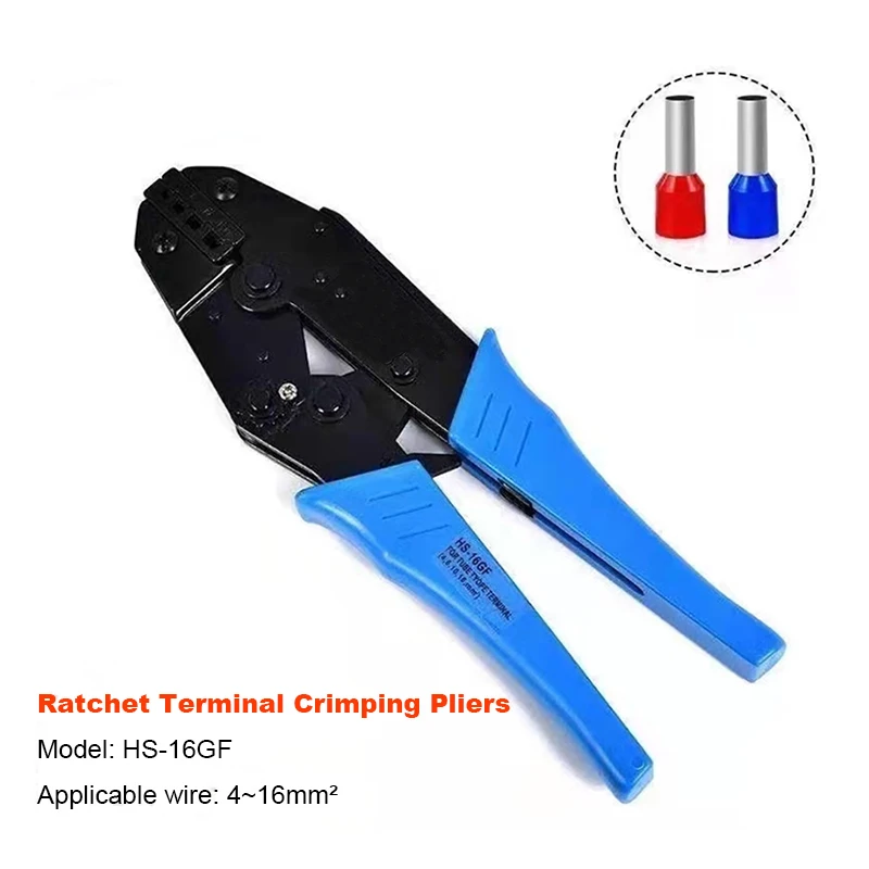 Tube Terminal Crimping Pliers Connector 0.25-35mm2 European Ratchet Terminals Wire Clamp 4