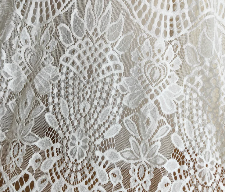 Thick Soft Lace Fabric for Wedding Dress, Eyelashes Pressure Yarn, Geometric Flower Decoration Accessories, New Style