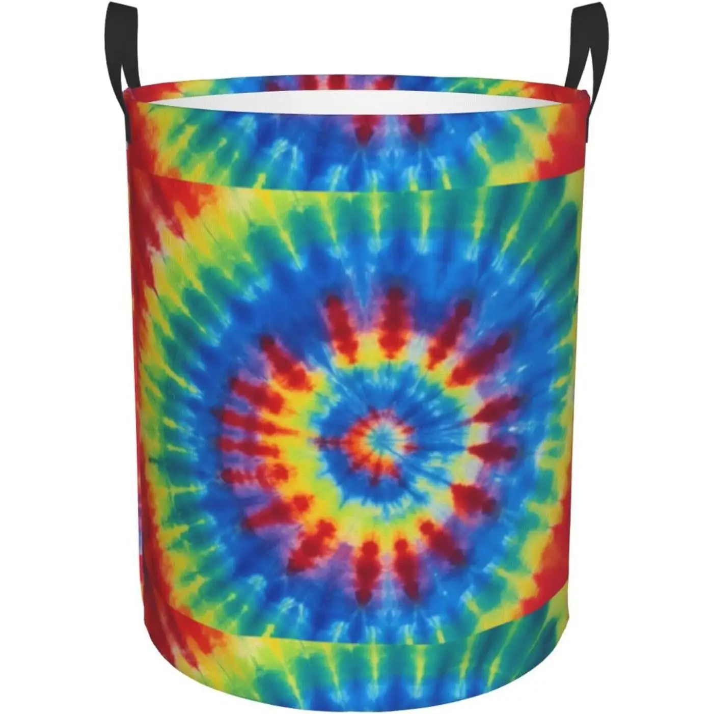 

Tie Dye Rainbow Print Exceptionally Functional Circular Hamper Uniquely Designed With Full-Print Waterproof Oxford Fabric