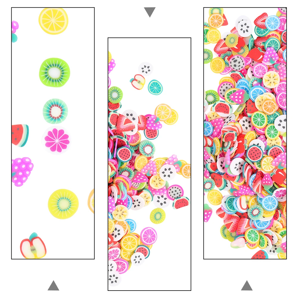 2000 stuks klei fruit slice nail art decoraties watermeloen aardbei citroen ananas voor manicure gezicht make-up accessoires