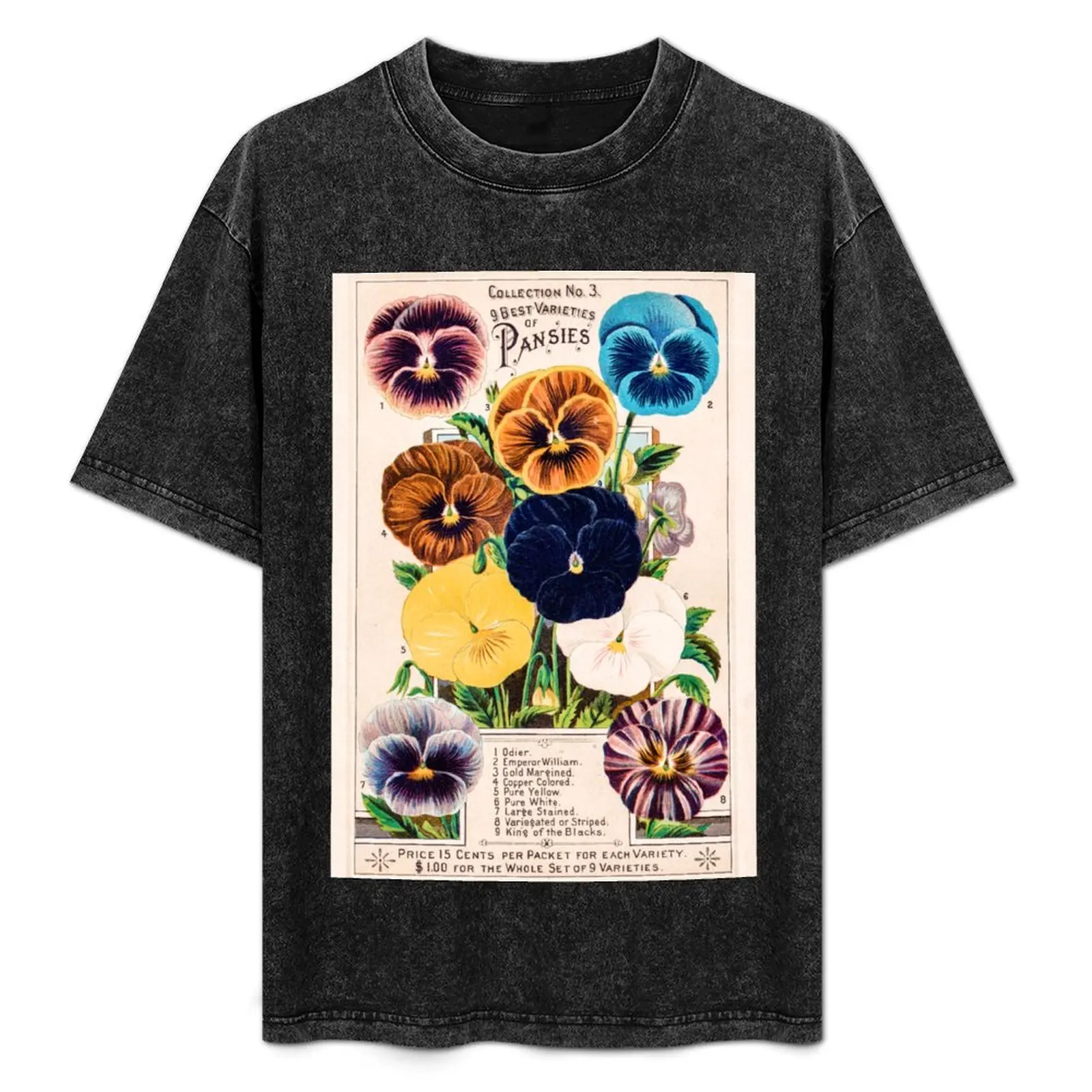 Pansy Assortment from 1800s seed catalogue T-Shirt tees custom shirt mens champion t shirts