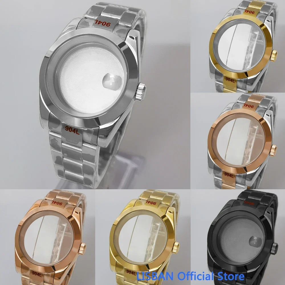 

Lisban 36mm 40mm Silver Case Sapphire Glass fit for NH35 NH36 NH34 ETA 2824 2836 Mingzhu DG2813 3804 Miyota 8205 8215 movement