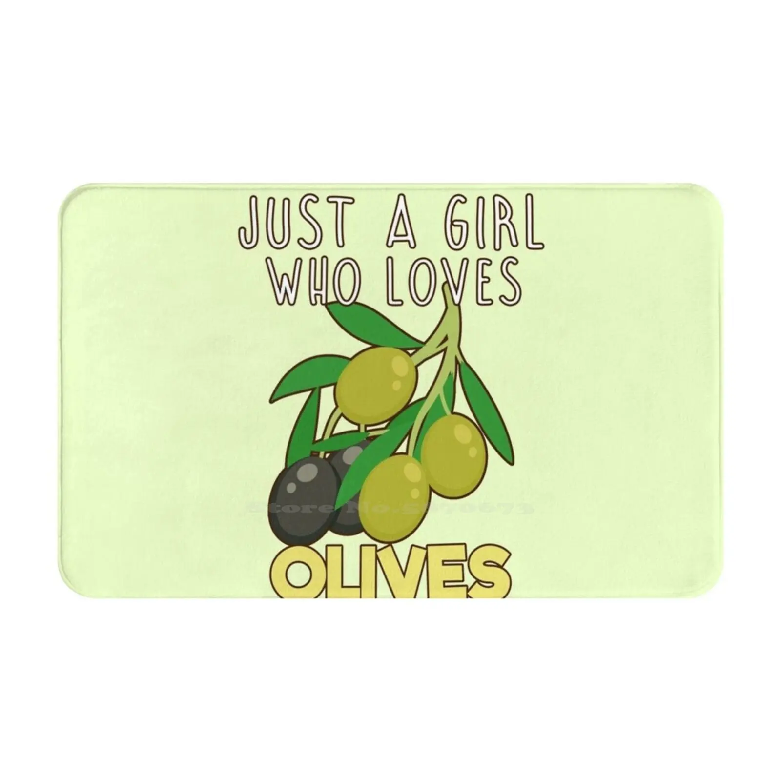 Just A Girl Who Loves Olives. Soft Cushion Car Home Carpet Door Mat Olives Fruit Food Cute Olive Funny Olive Olive Lover Olive