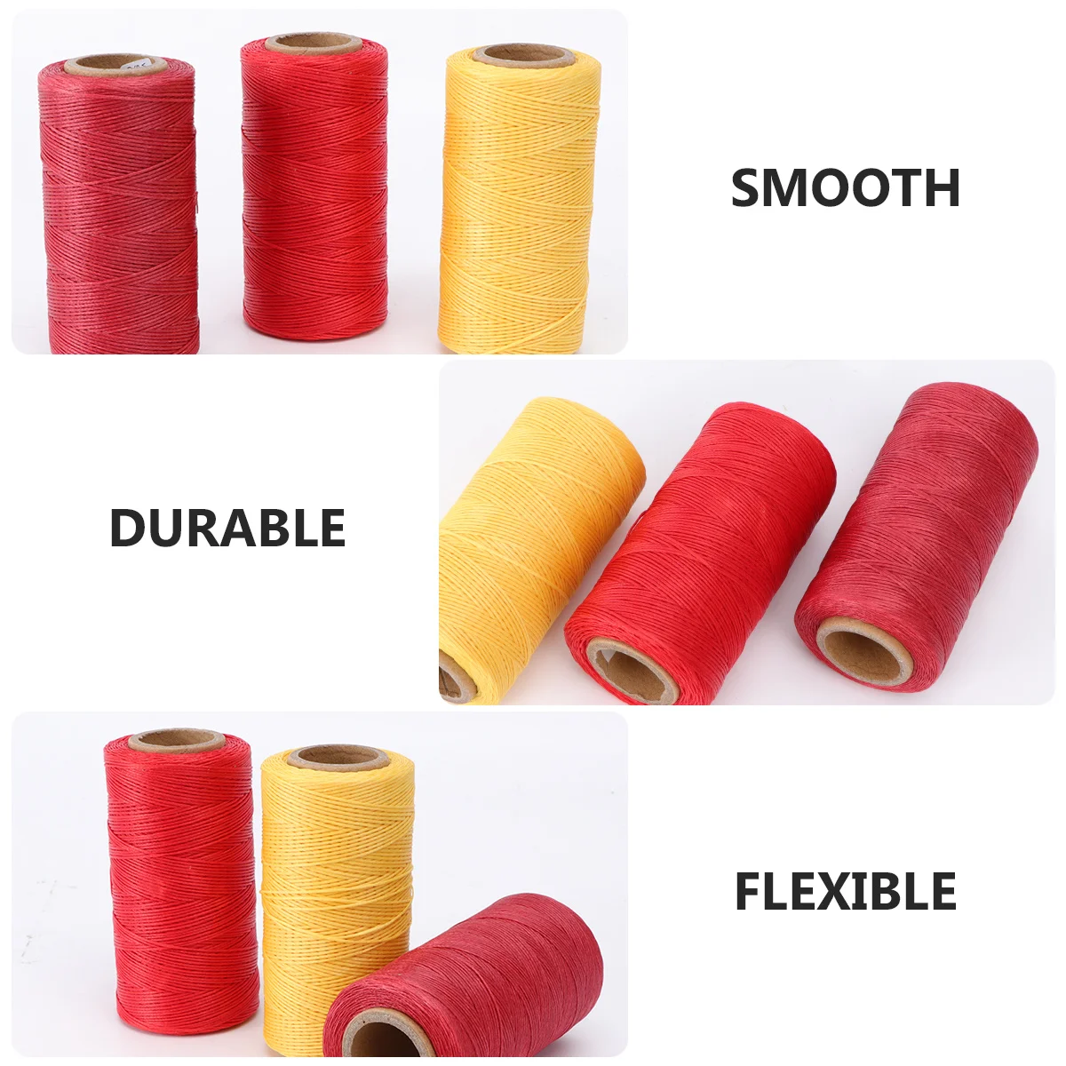

3pcs 0.8Mm Waxed Sewing Thread Hand Stitching Cord For Diy Craft Bags Wallets Repair Flat Wax Line 260M Deep Red Red