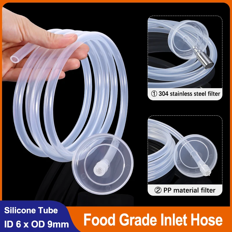 

1 Set Water Dispenser Accessories 6 x 9mm Silicone Tube Water Pipe Soft Automatic Suction Hose Universal Food Grade Inlet Hose
