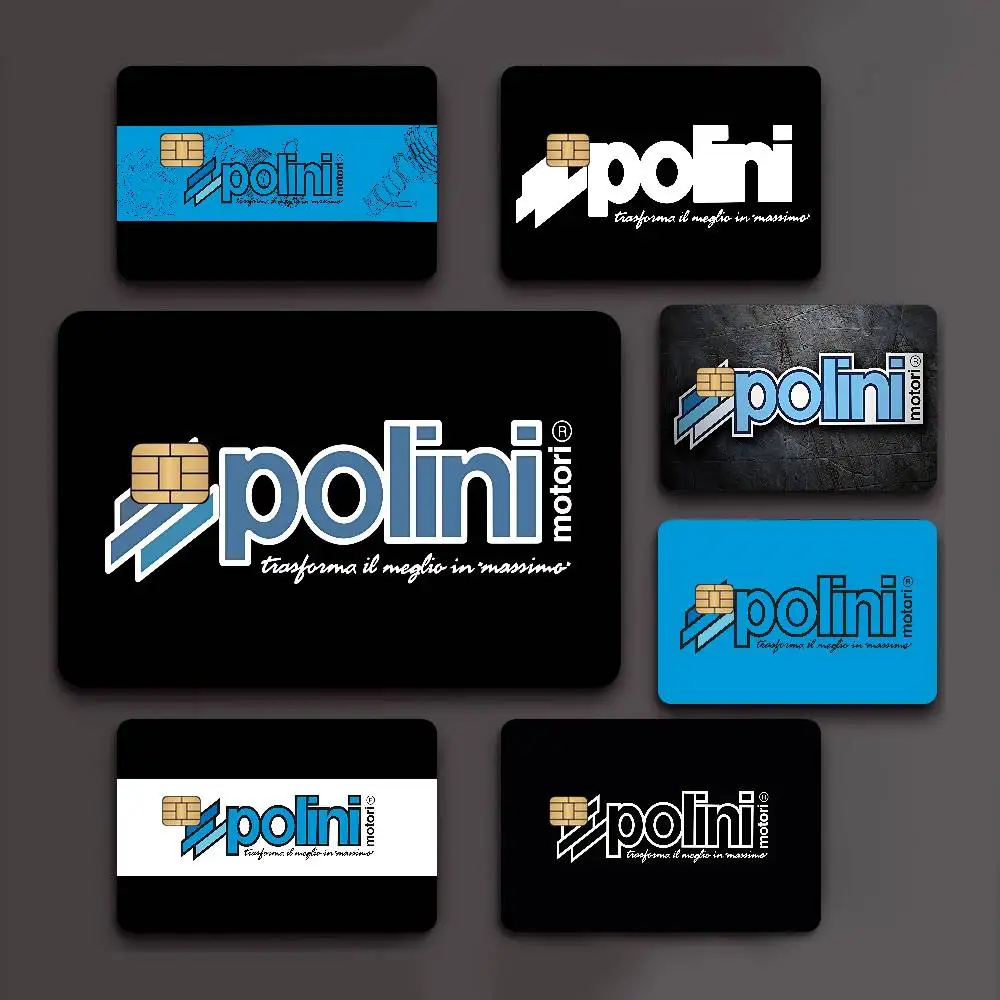 P-Polini-Italy S-Scooter 2024 Anime Cartoon Skin Stickers Film Tape Case for Big Credit Debit Card Front Side