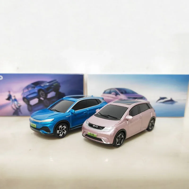 

Diecast 1:64 Scale BYD Yuan PLUS Dolphin Car Model BYD EV New Energy Alloy Car Model Collectible Toy Gift Souvenir Display