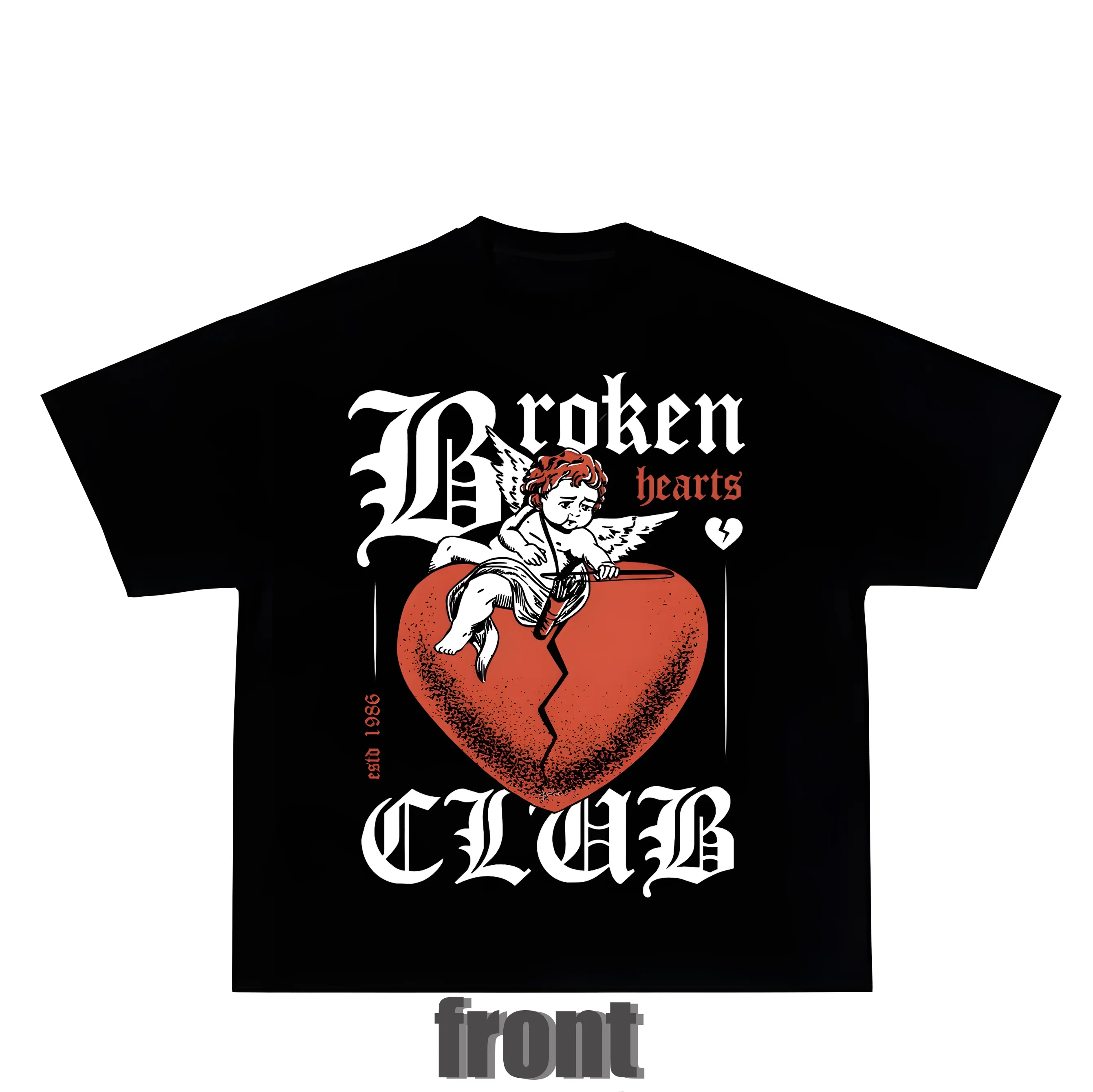 

2025 America Angel Pattern Printed Cotton Loose Men's and Women's Extra Large T-shirt High Quality Short Sleeve T-shirt Harajuku