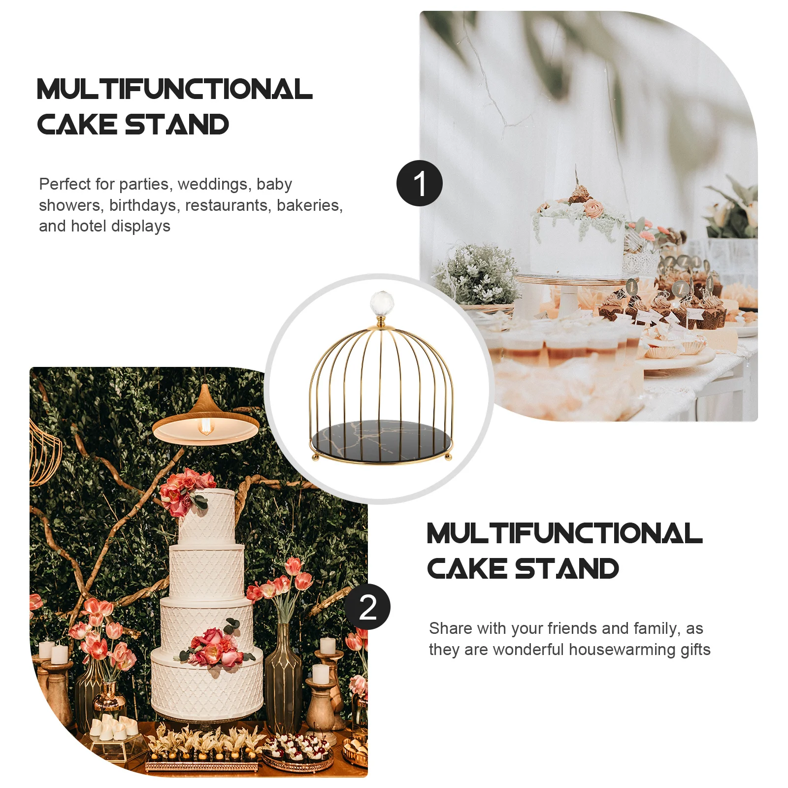 

1Pcs Elegant Birdcage Cake Display Stand One-Layer Dessert Storage Rack Decor Cake Display Stand Dessert Storage Rack