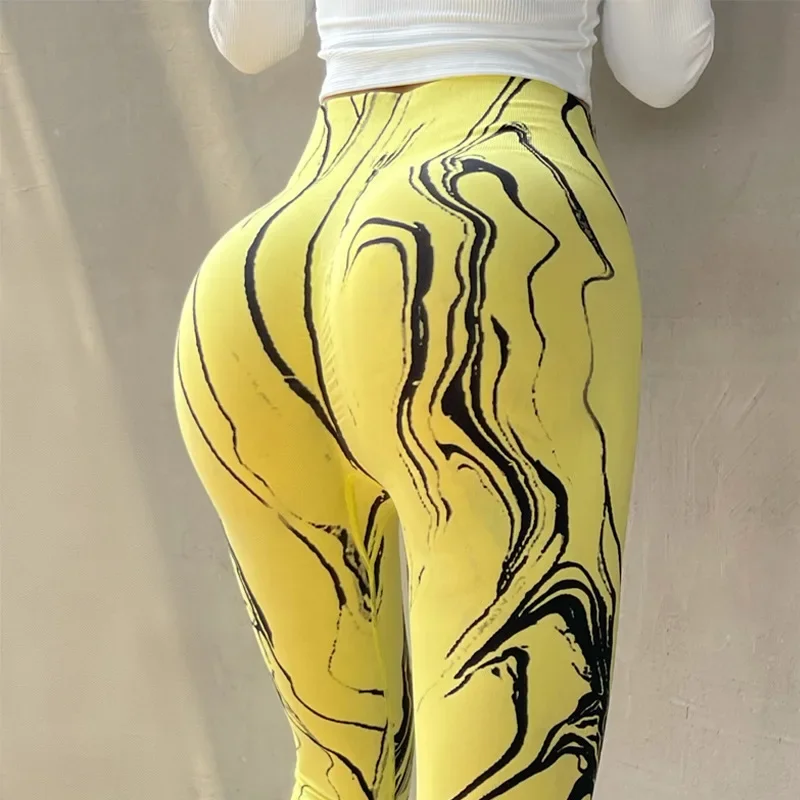 Leggings de Fitness sans couture pour femmes, collants de sport, d\'entraînement, de gymnastique, de Yoga, taille haute, Push-Up, pantalons de course