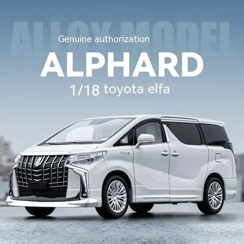 1/18 Toyota Alphard MPV Large Size Alloy Car Model Diecast Metal Toy Vehicles Car Model Simulation Sound and Light Children Gift