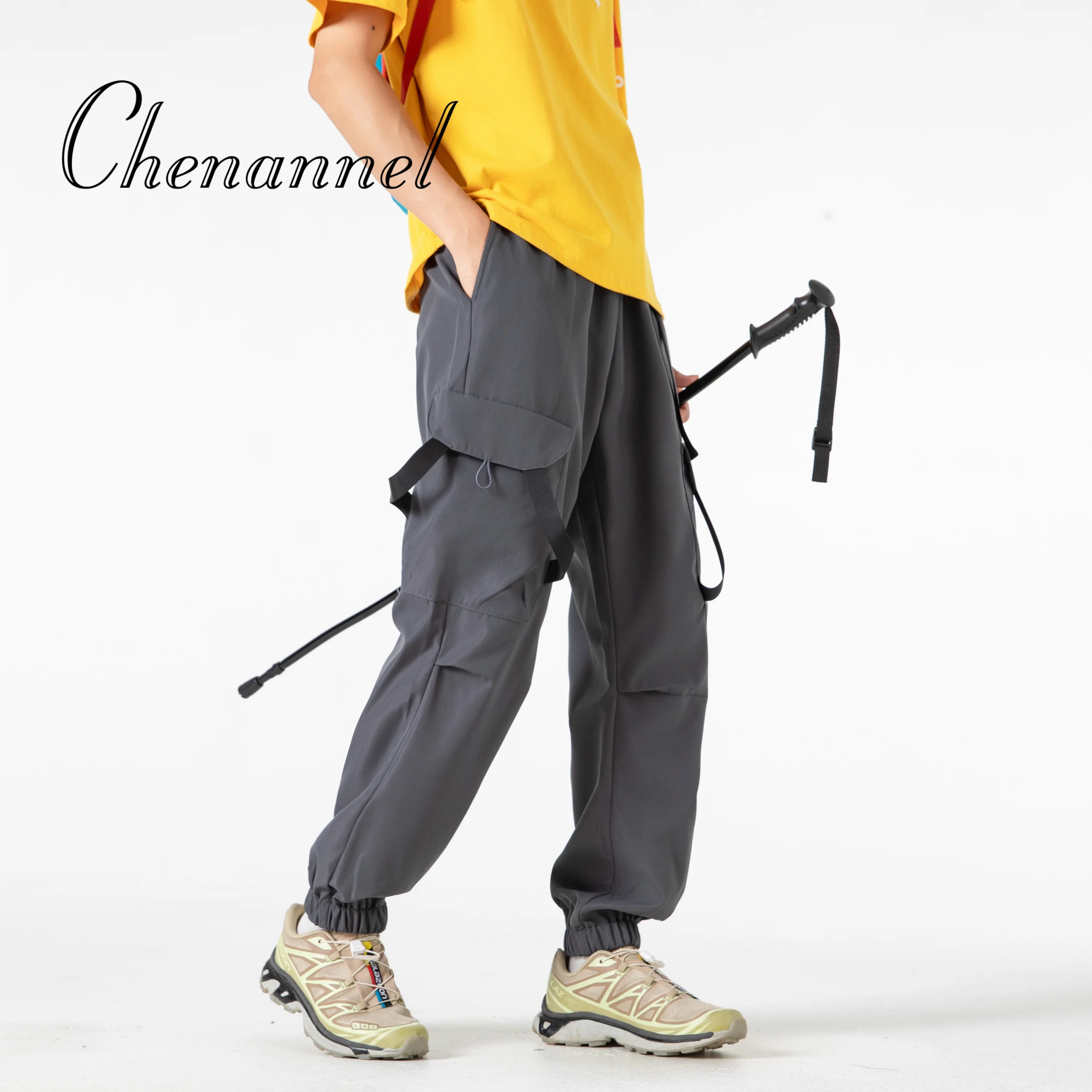 الرجال البضائع السراويل الطويلة عارضة بانت أزياء فضفاضة مريحة بلون جيوب متعددة أجهزة لياقة خارجية الجري عارضة بنطلون