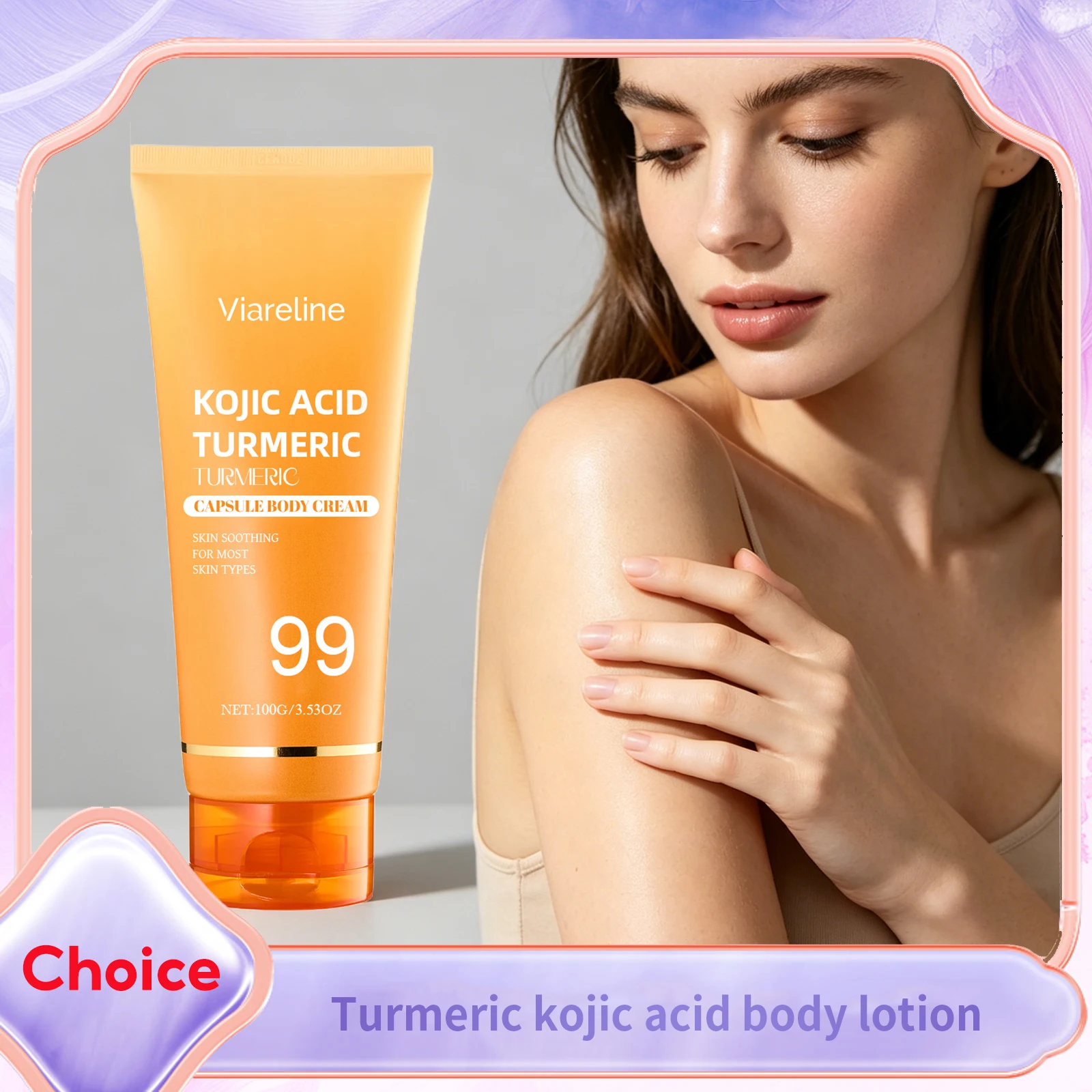 

Turmeric Kojic Acid Brightening Body Cream Gentle Exfoliating Deep Moisturizes Improve Dullness Evens Skin Tone Nourish Lotion
