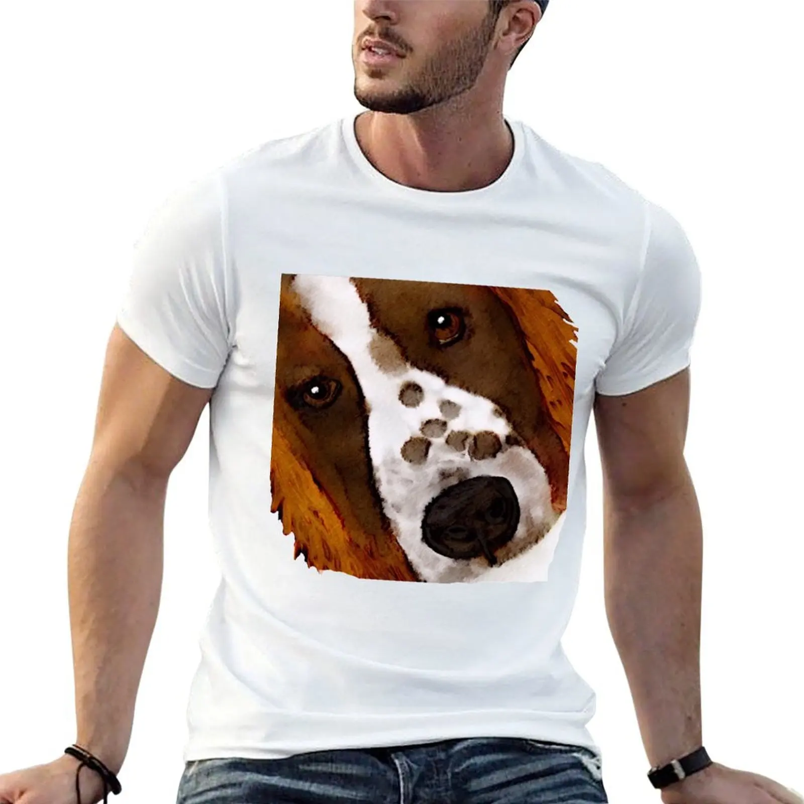 Welsh Springer Spaniel Art T-Shirt luxury designer summer clothes mens cotton t shirts