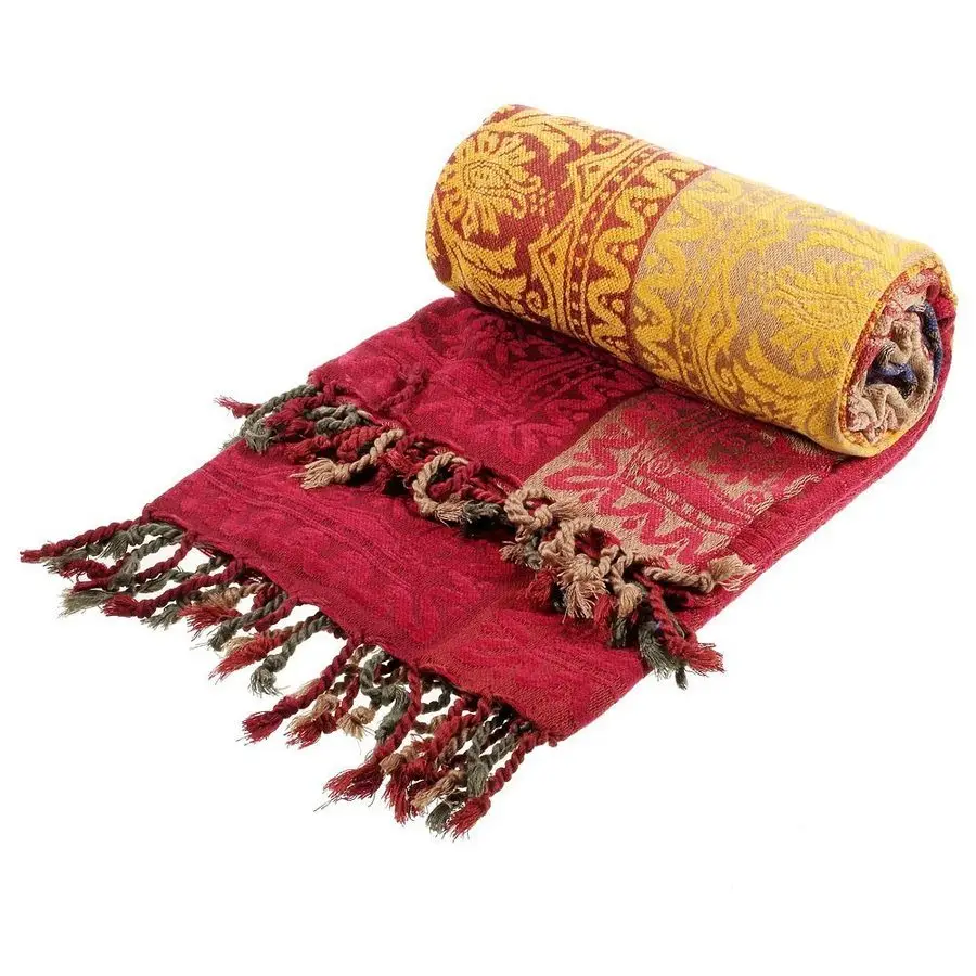 

Boho Sofa Cover, Chenille Jacquard Tassels Throw Blankets for Couch Bed, Decorative Sofa Slipcover Protector Colorful Tribal Pat