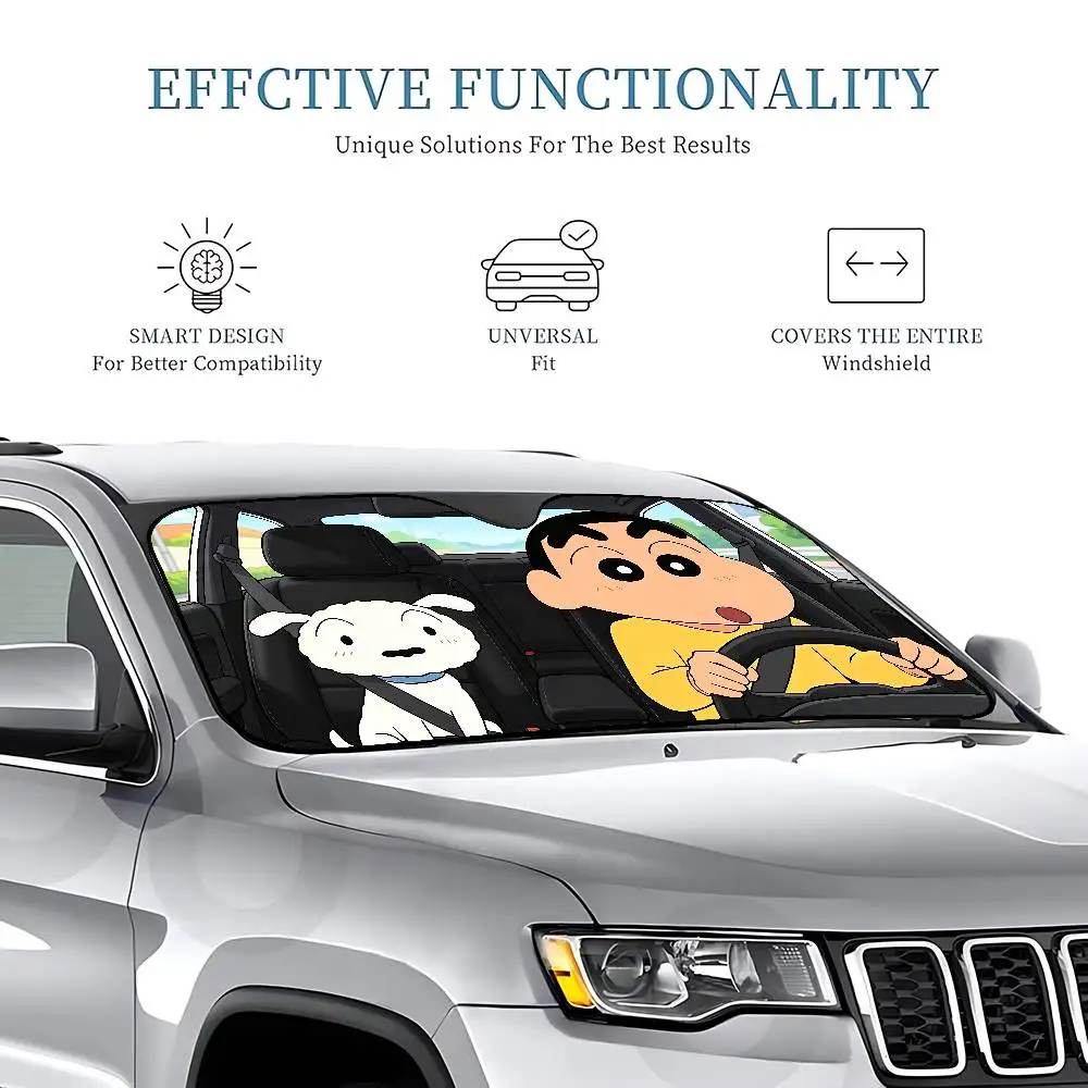 C-CrayonS S-Shin-chan Drive Car Sunshade Covers Cover Universal Windscreen Folding Visor image 5