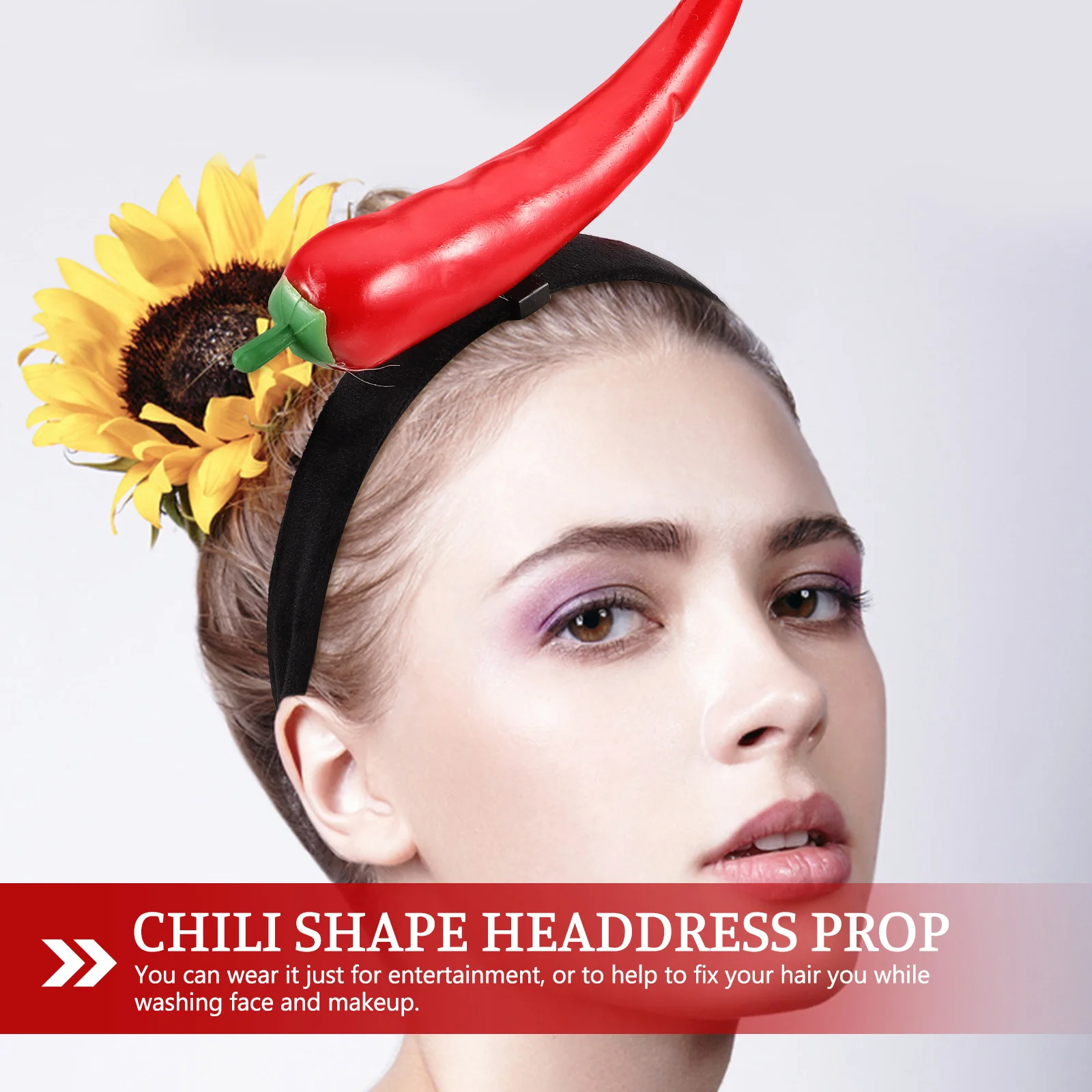 

Cute Chili Design Headband for Unique Festival Hair Ornament for Birthday Christmas Party Photo Taking Comfortable Hair
