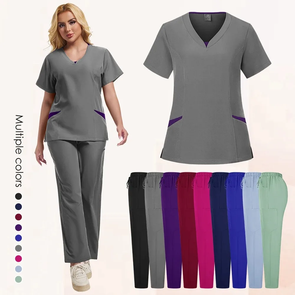 

New Hospital Medical Scrub Set Uniform Men's and Women's Scrub High-end Set Beauty Workwear Nurse Accessories Dental Surgery Set