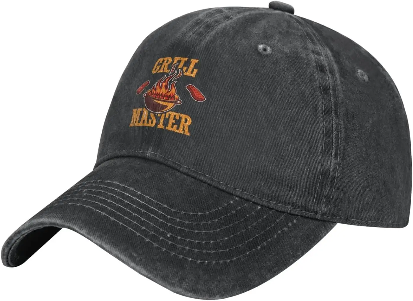 

Grill-Master-Trucker-Hat, Vintage Washed Cotton Baseball Cap Black Dad Hat for Men Women