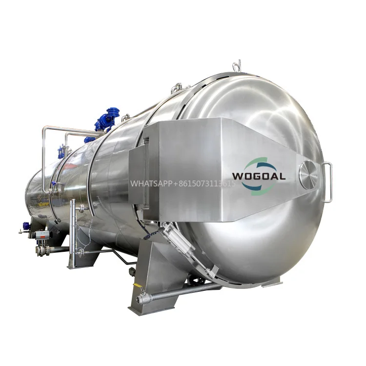 Máquina industrial de cocción de presión de vapor de cangrejo de mariscos, máquina de cocción de autoclave de retorta