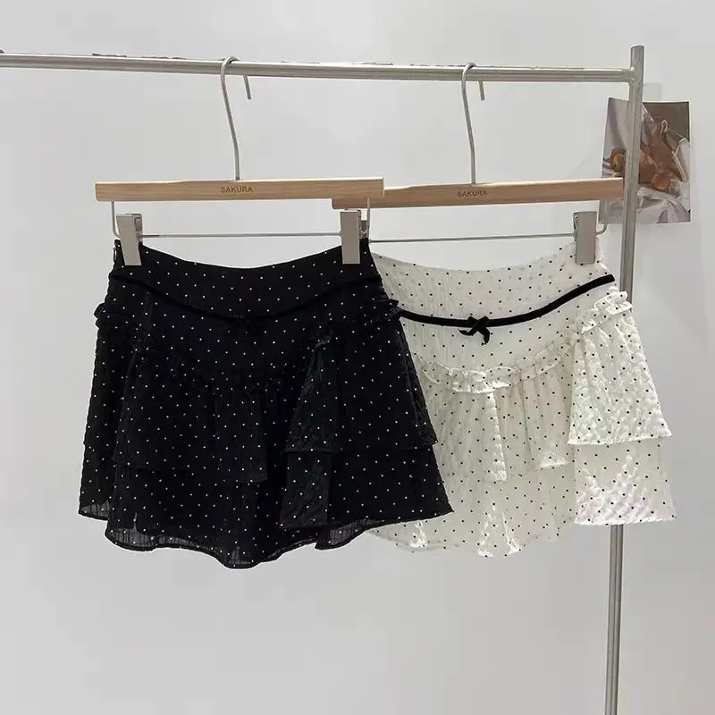 Sweet Gentle New Korea Chic Polka Dot Skirt Casual Elegant Age Reduction Short Slim Faldas Ball Gown Cake Casual Faldas