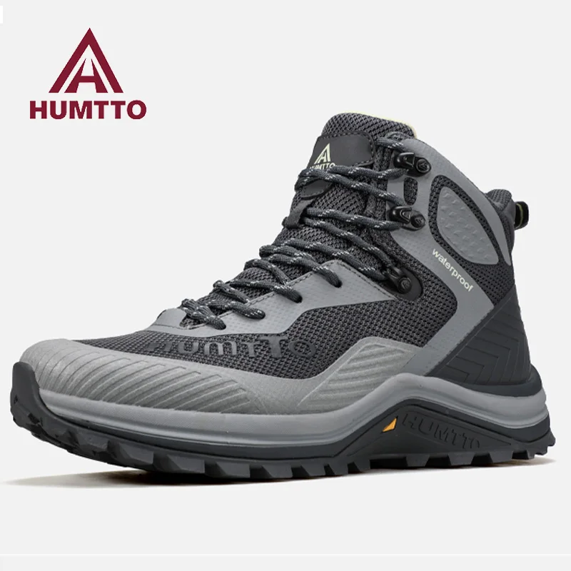 HUMTTO Hiking shoes Men's waterproof hunting Boots Tactical Desert Combat Ankle trekking Boots Male warm Leather travel Sneakers