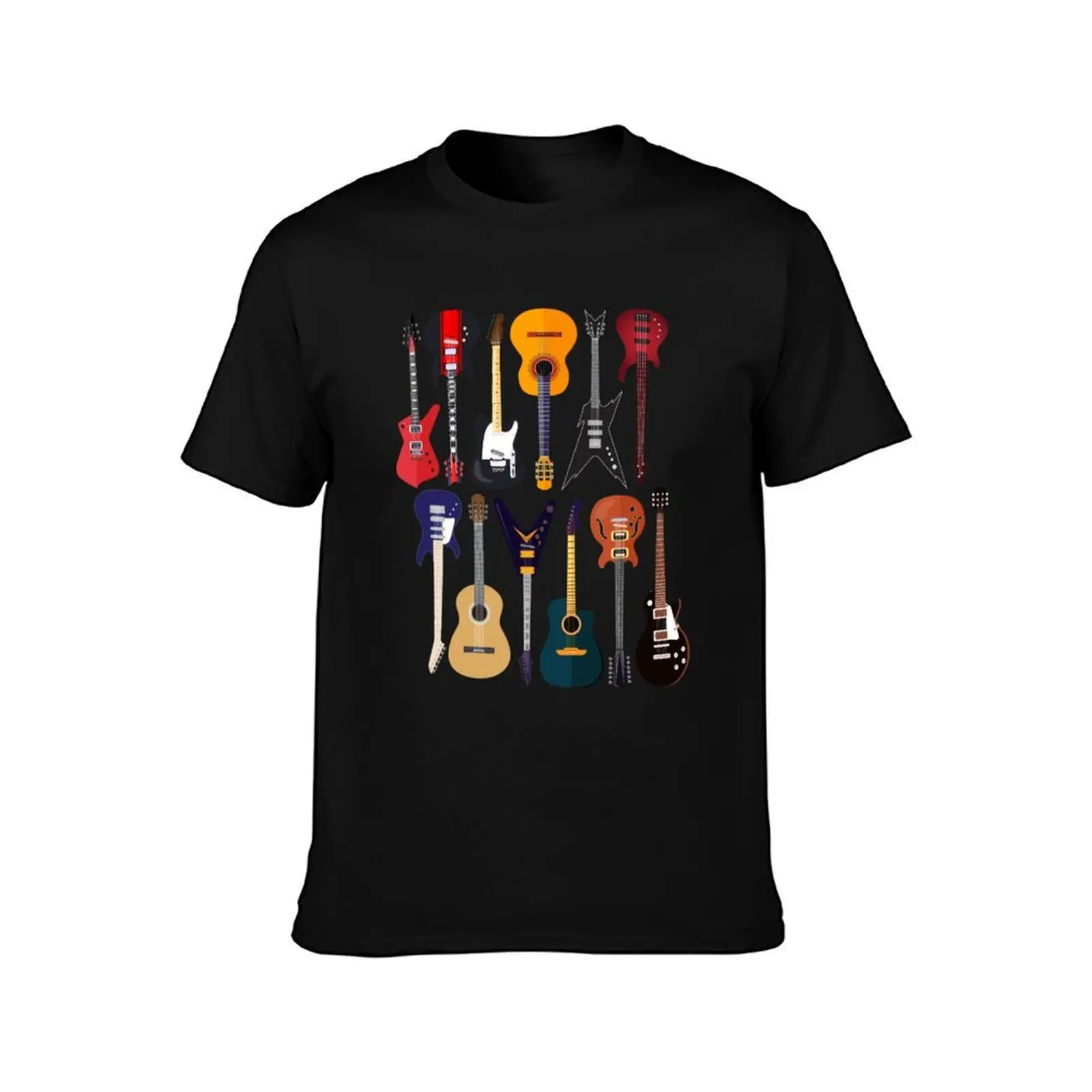 Musician Different Types Of Guitar T-Shirt Breathable Gym Short Sleeve T-Shirt
