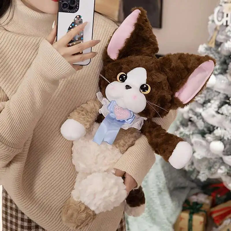 Mooie kat pluche met sjaal Zacht knuffeldier Speelgoed Pluizig Knuffelbaar Creatief Verjaardag Kerstcadeau Kawaii Room Decor