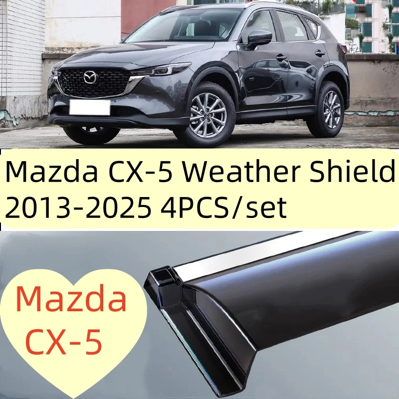 Для Mazda CX-5 2013-2025 автомобильный дефлектор бокового окна, оконный козырек, вентиляционные ветрозащитные щитки, защита от солнца и дождя, навесы, навесы