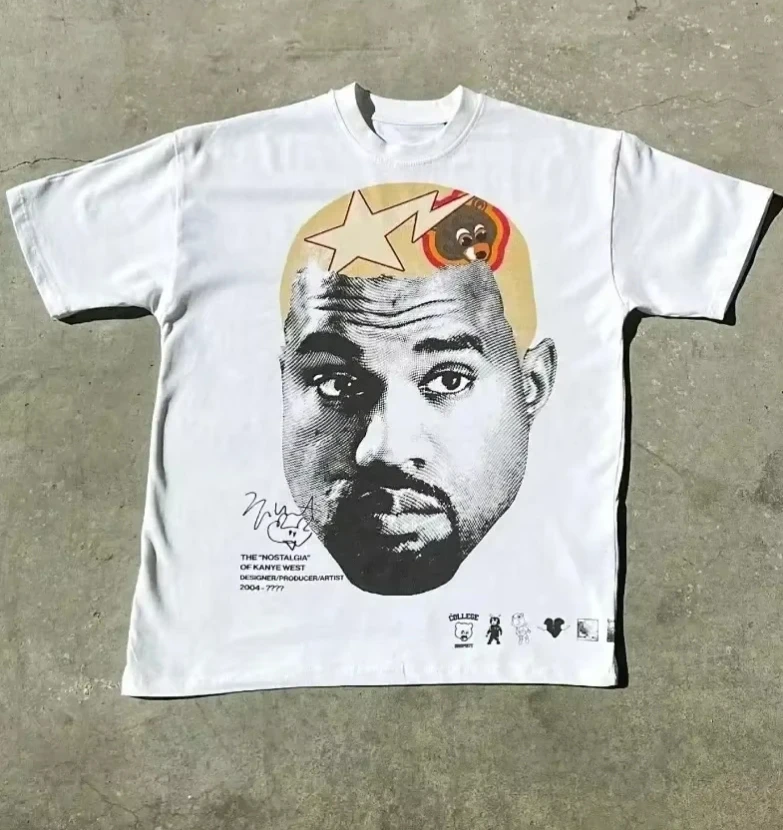 

2024 Summer Street Elements Fashion Big Head Pattern Printing Short Sleeve Unisex T-shirt Fashion Gothic Custom Fashion Y2k