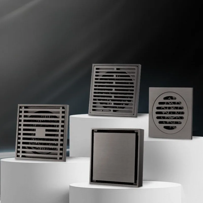 

Легкий роскошный и простой бытовой пистолет, серый, для ванной комнаты, кухни, невидимый слив для пола, балкон, против запаха, слив для пола