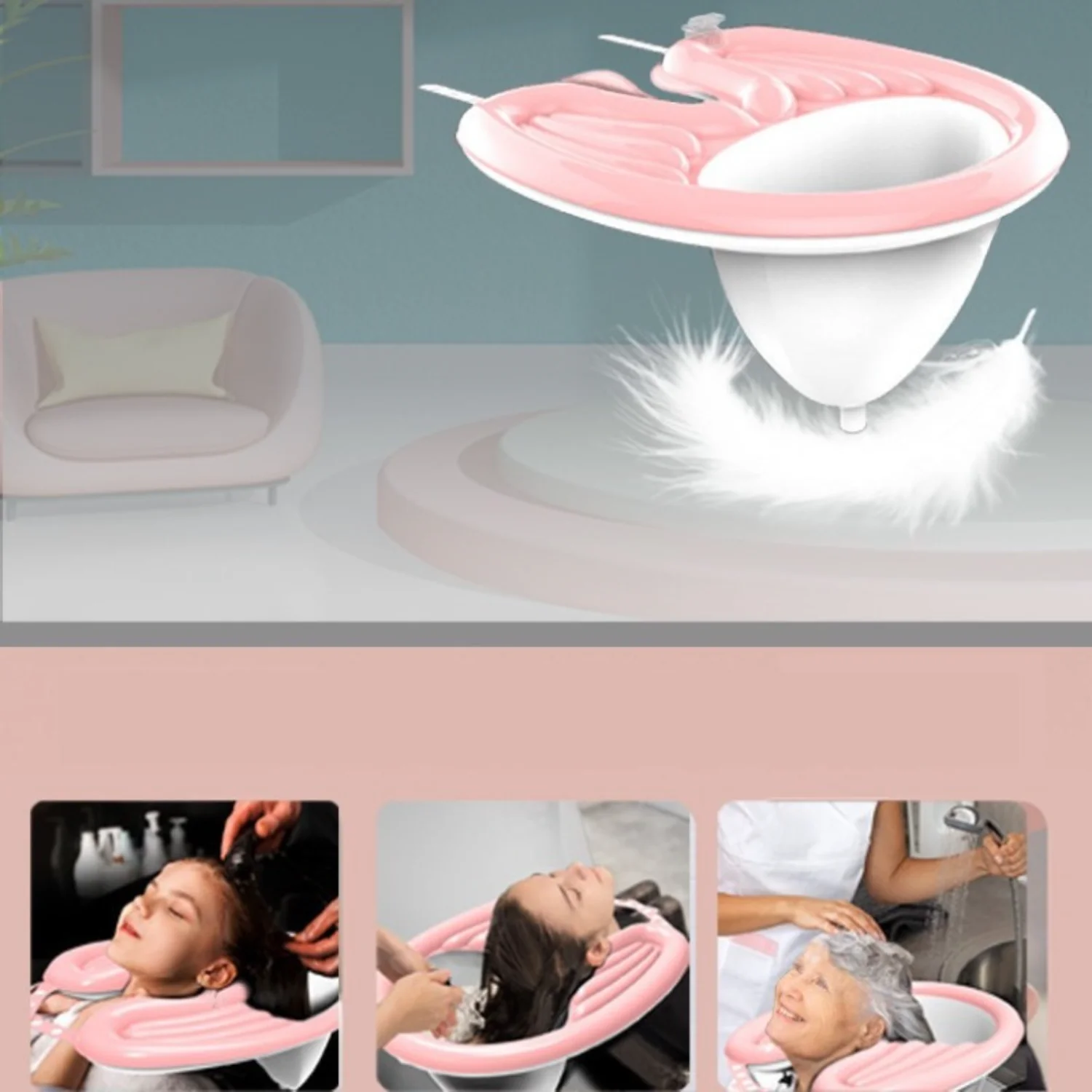 1pc Portable Shampoo Basin For Adults, Hair Washing Tray For Postpartum, Pregnant Women, And Elderly Patients, No Bending Requir