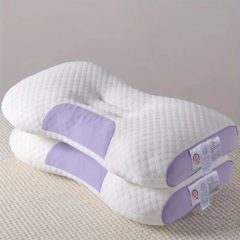 

2 Pieces 4D Knitted Cotton Massage Pillow Purple Relaxation Massage Pillow for Home Office Car Daily Use