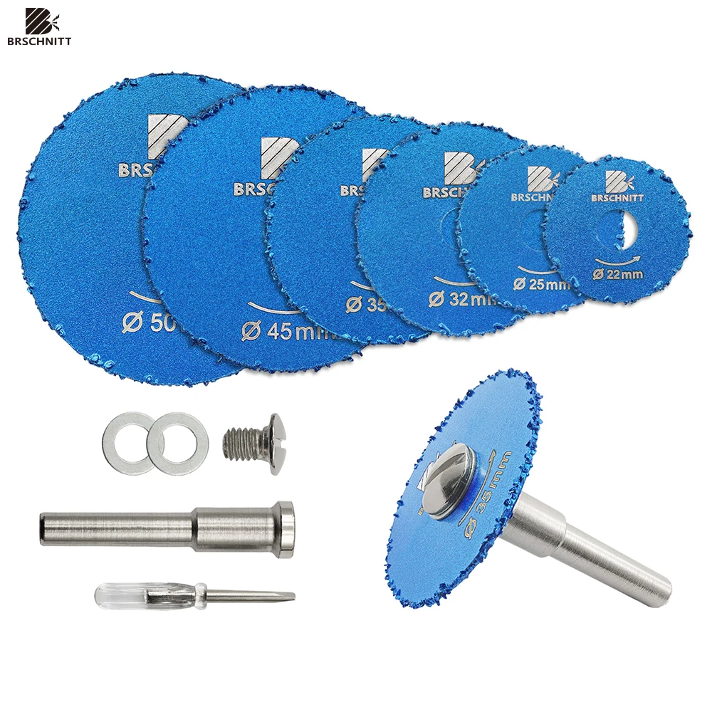 BRSCHNITT 6pcs/Set Mini Saw Blade Wood Cutting Disc for Wood Plastic Rubber Diamond Disc  Dia 22/25/32/35/45/50mm