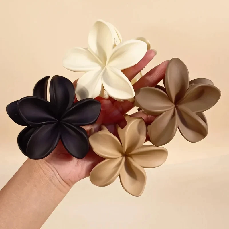 4Pcs New Fashion Flower Hair Claws for Women Large Hair Clips Crab Clamps Frosted Ponytail Shark Clip Headdress Hair Accessories