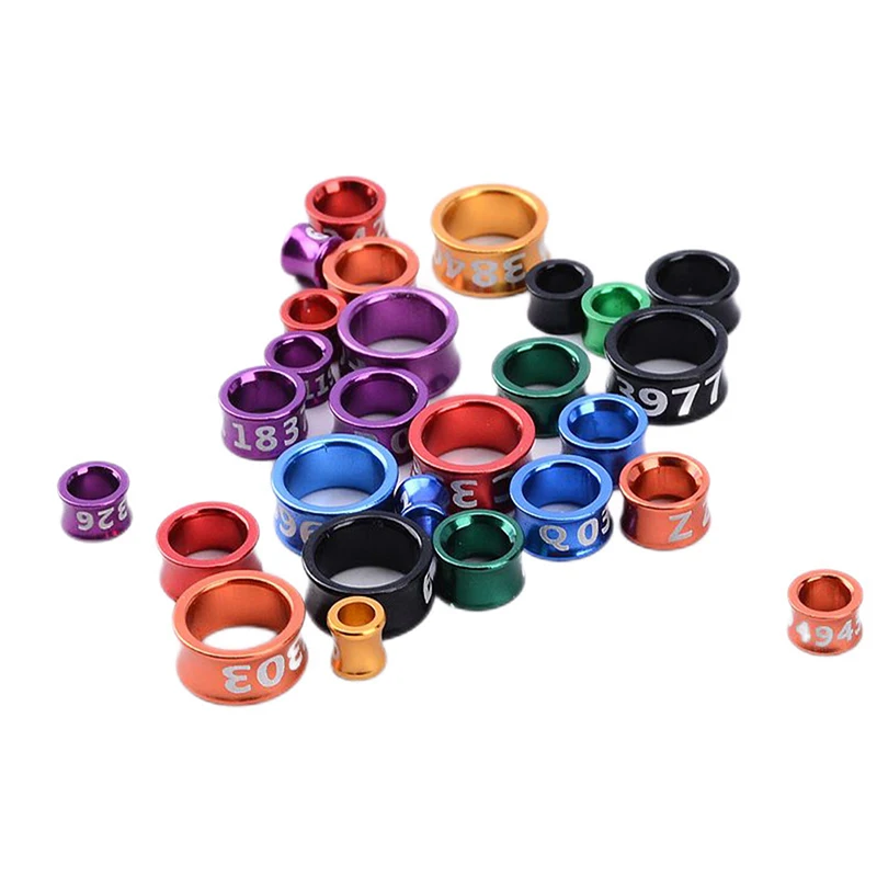 【F】10Pcs Aluminum Parrot Leg Rings Pigeon Foot Rings Bird Feeding Identification Outdoor Flying Training Tools Bird Supplies