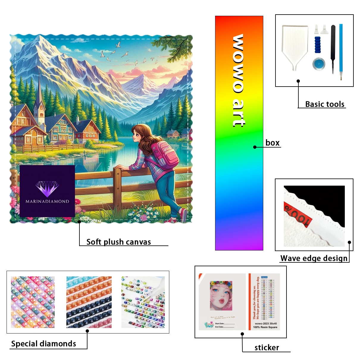 

【MARINA Diamond Art】A solo trip Crystal AB Rhinestone FD Rhinestone Perfect Resin Diamond