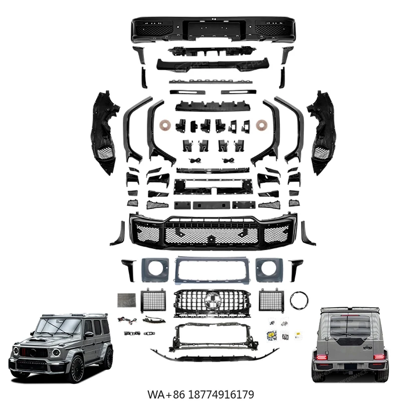 

Высококачественный полный комплект обвеса 1:1 из полипропилена с черным полированным покрытием, широкий кузовной комплект B-стиля для G-класса W464/W465, передний/задний бампер, колесные арки