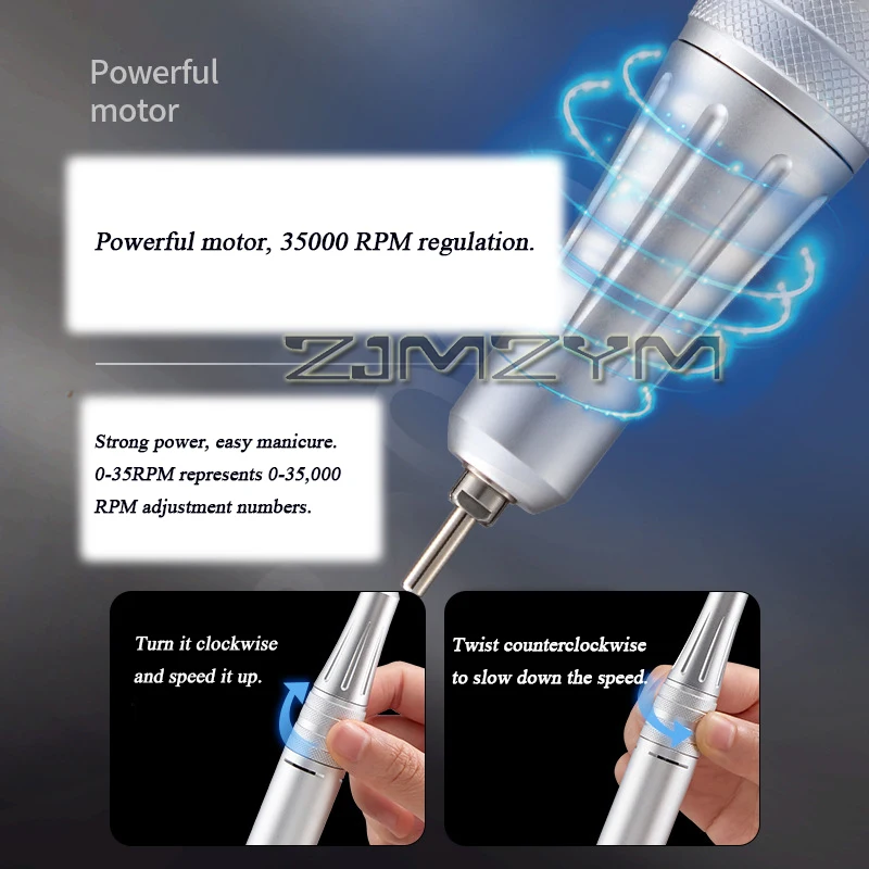 Mini Portable Nail Drill Machine Electric Storage Nail Remover with Liquid Crystal Display Exfoliating Nail Polish Machine