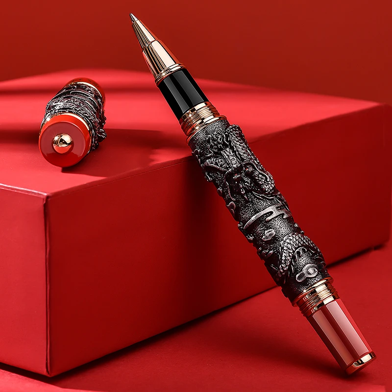 Jinhao High-Quality Luxury Vintage  Metal Dragon Ballpoint Pen for Office Supplies Stationery Business Gift