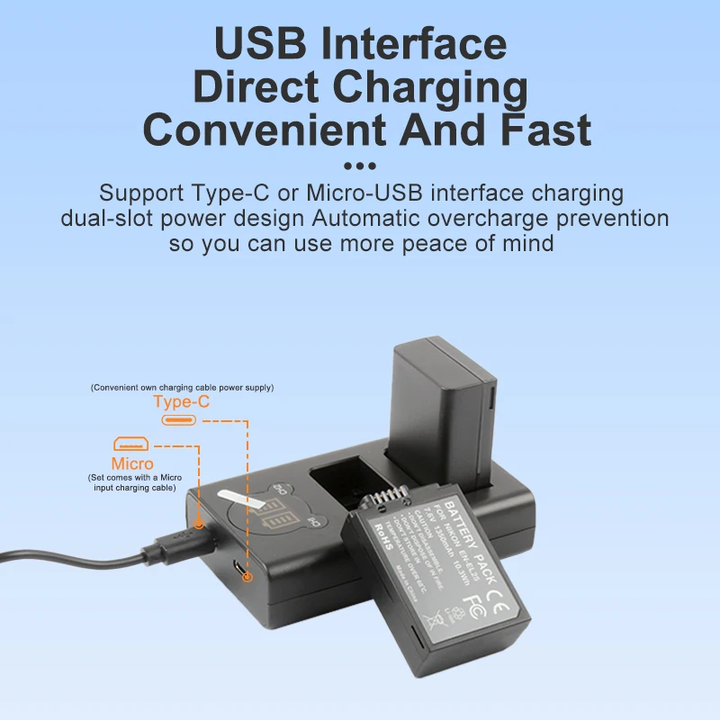EN-EL25 EN EL25 Rechargeable Li-ion Battery with LED USB Charger for Nikon Z30 Z50 ZFC Z 50 Z FC
