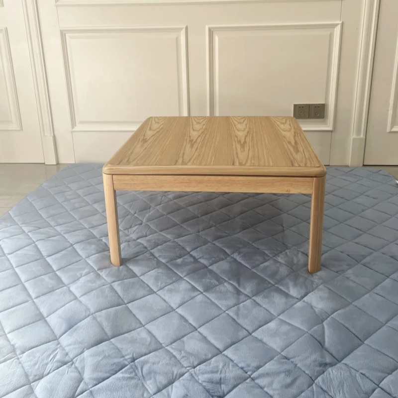 Nowoczesne meble drewno Kotatsu stół kwadratowy 75cm salon styl japoński ogrzewacz do stóp Tatami podgrzewany drewniany stolik kawowy