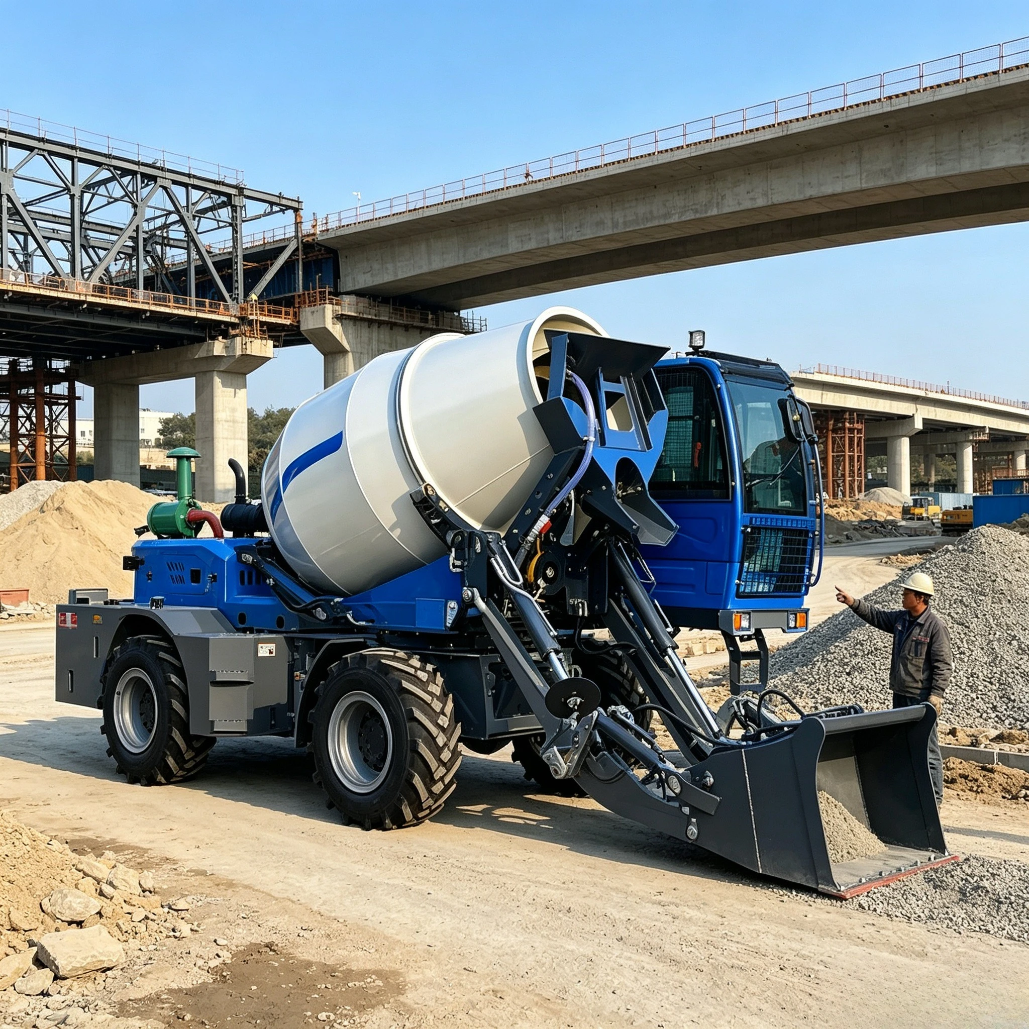 Fully Automatic Feeding Concrete Mixer Truck Tank Truck Cement Integrated Pump Self-Feeding High Load Moment Mixing Customized