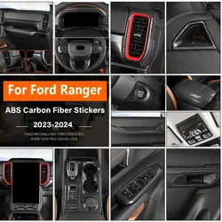 For Ford Ranger Wildtrak T9 2023 2024 Carbon Fiber Interior Decoration Strip Modification LHD RHD Available