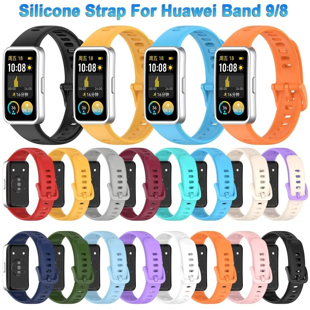 Soft Replacement Silicone Strap Smart Watch Accessories Watch Bracelet Watchband Sport Wristband for Band 9/8