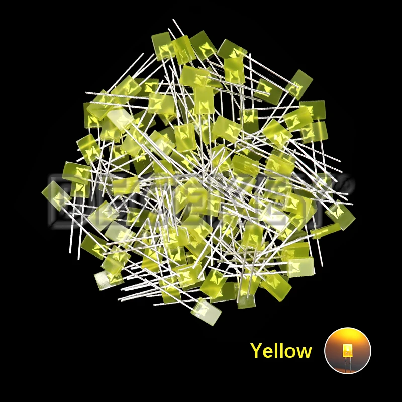 100Pcs Square 2*5*7mm LED Diode Red Yellow Green Blue White LED Light-emitting Diode 2X5X7mm Diodes for DIY Electronic