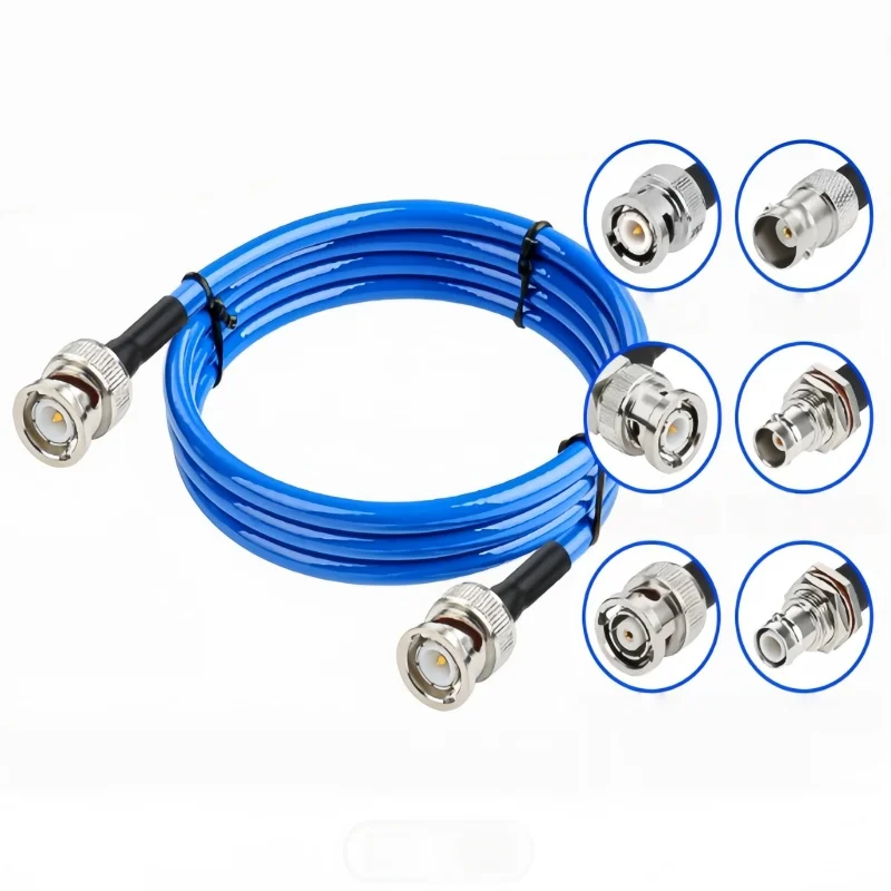 RG142-PUR High Frequency Test Cable BNC Male to Female Blue Ultra-Soft Double Shielded Silver-Plated RF RG142 Cable
