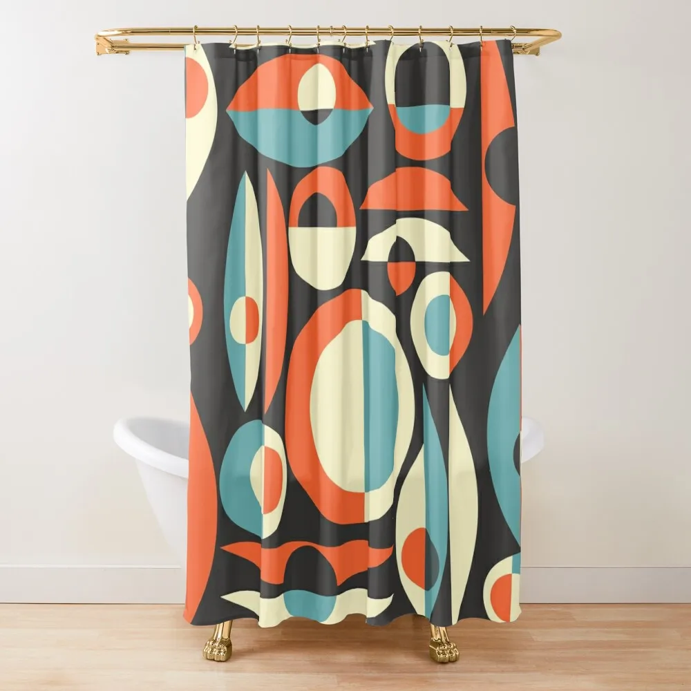 Retro Eames Era Pisces Shower Curtain Waterproof Fabric Shower For Bathroom Shower Curtain